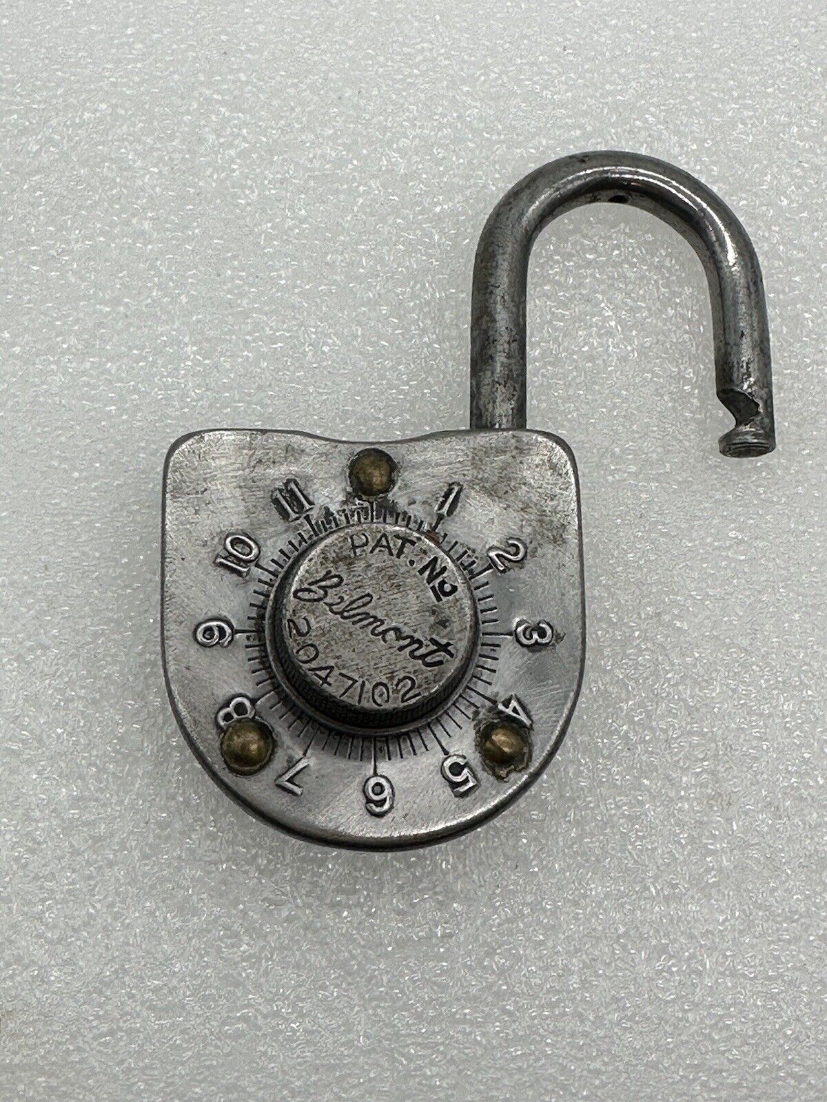 Vintage Belmont Combination Padlock No. 2047102 With 2 Number Combo