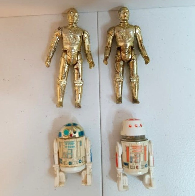 DROID Lot of 4 C-3PO R2-D2 R5-D4 Star Wars Vintage Figures Kenner 3.75\