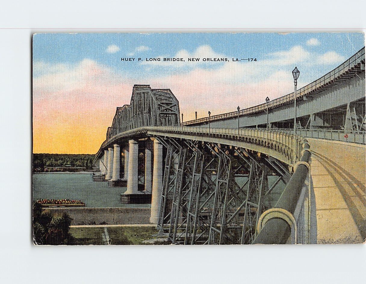 Postcard Huey P. Long Bridge New Orleans Louisiana USA