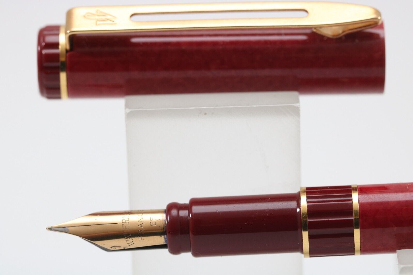 Vintage Waterman Centurion Red Marble Extra Fine Fountain Pen, GT