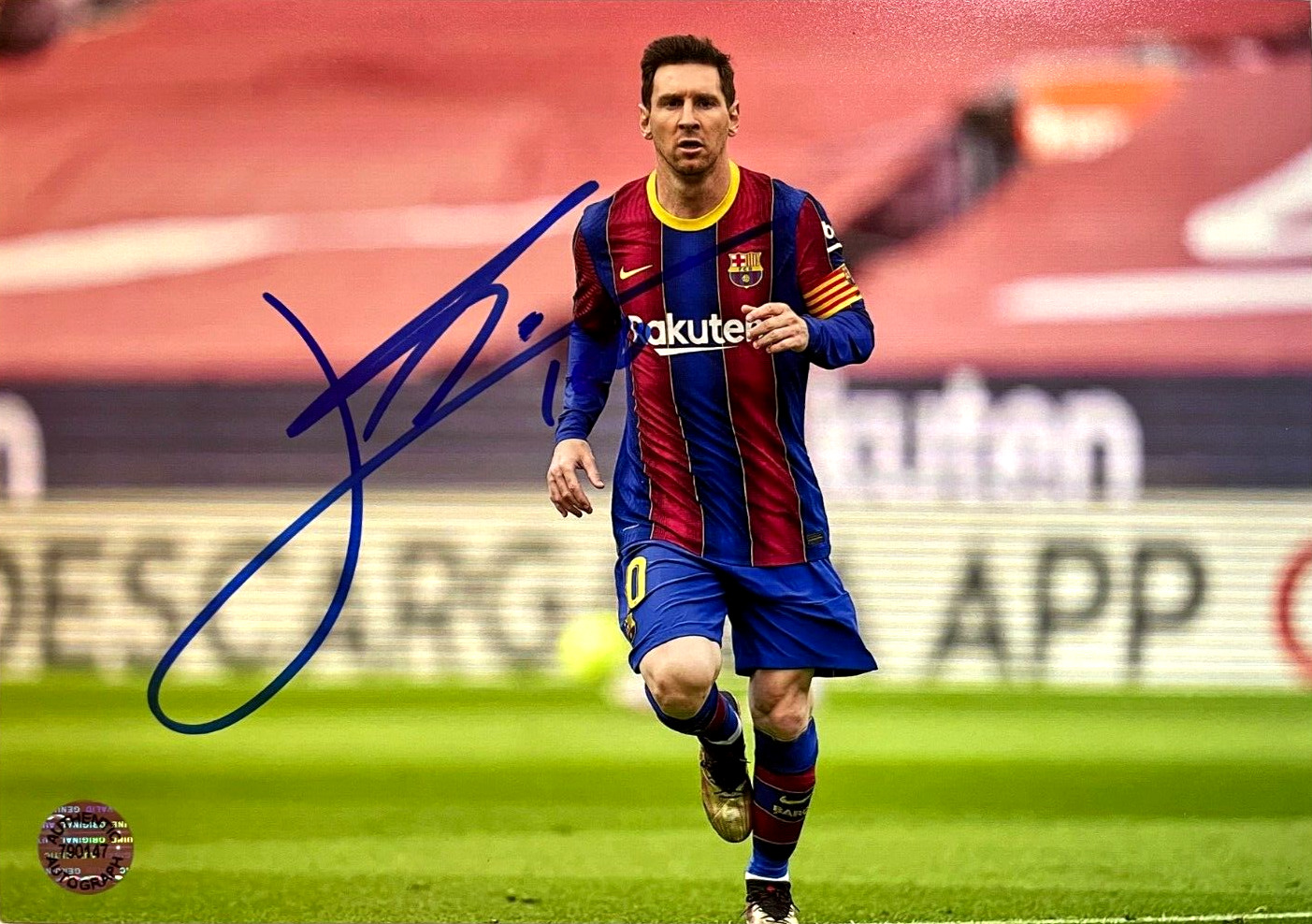 LIONEL MESSI Leo (Barcelona) Soccer Signed 7x5 in Photo Original Autograph w/COA