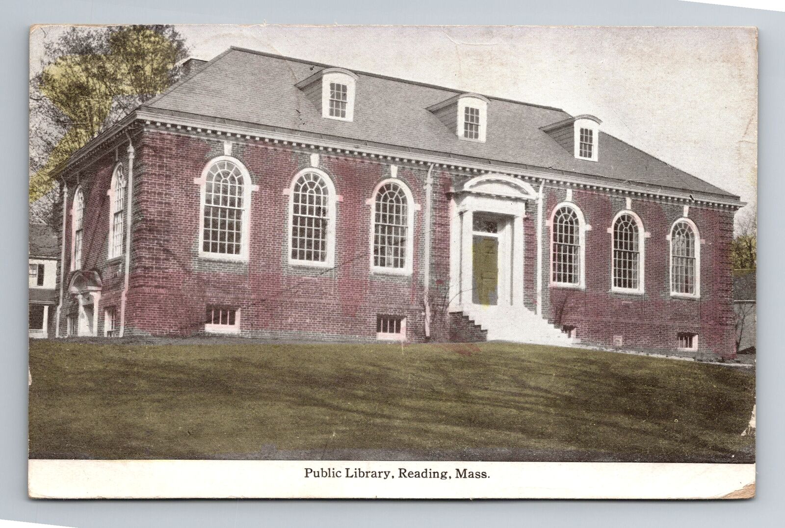 Reading, MA-Massachusetts, Public Library Antique c1920, Vintage Postcard
