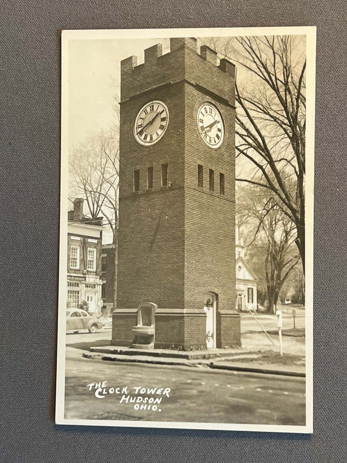 Ohio, OH, RPPC, Hudson, The Clock Tower, ca 1950