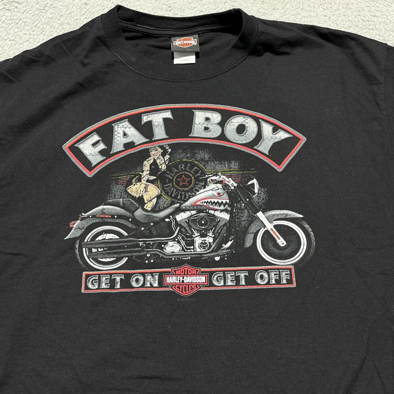 Harley-Davidson T-Shirt Mens XL Black Double Sided Biker Fat Boy Tennessee VTG
