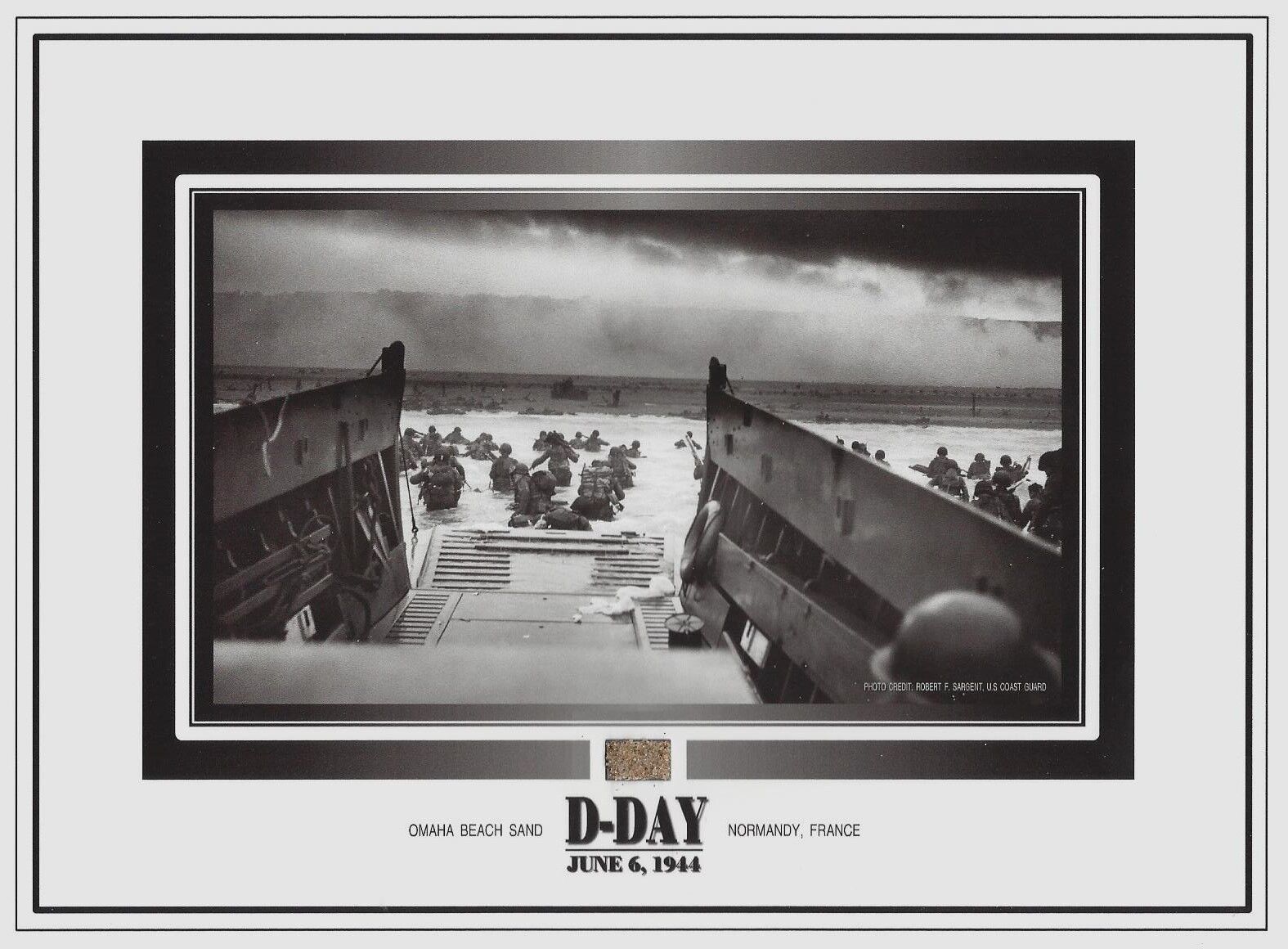 D-DAY, OMAHA BEACH at NORMANDY, France, SAND, World War II WWII Invasion, relic