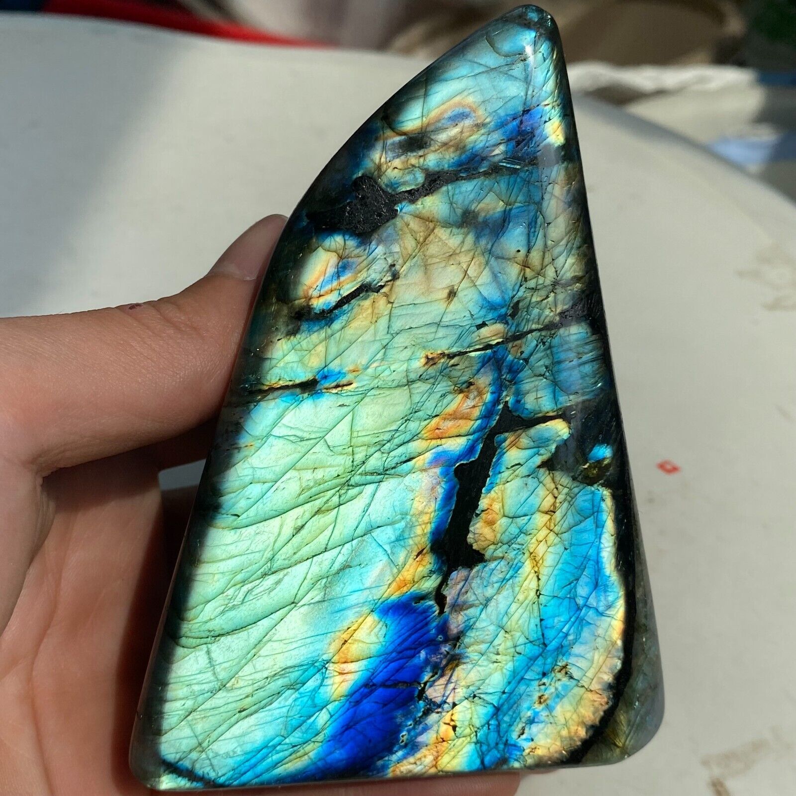 1.35LB Top Labradorite Crystal Stone Natural Rough Mineral Specimen Healing L52