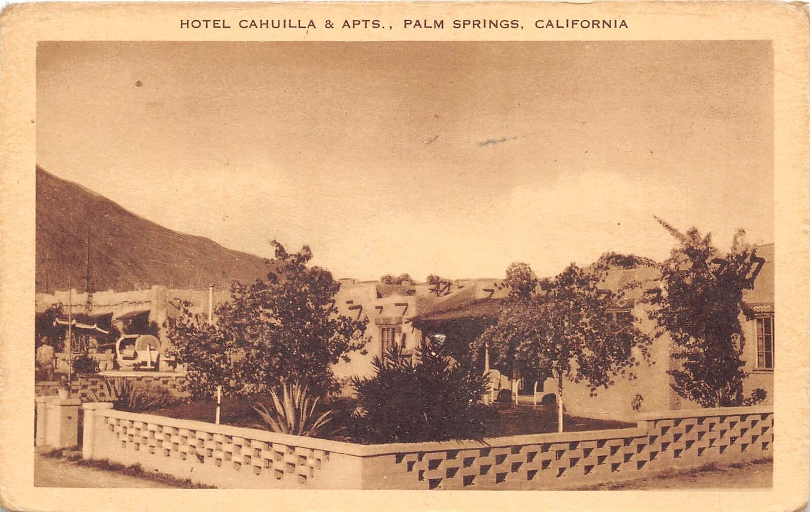 Palm Desert California 1930-40s Postcard Hotel Cahuilla & Apartments