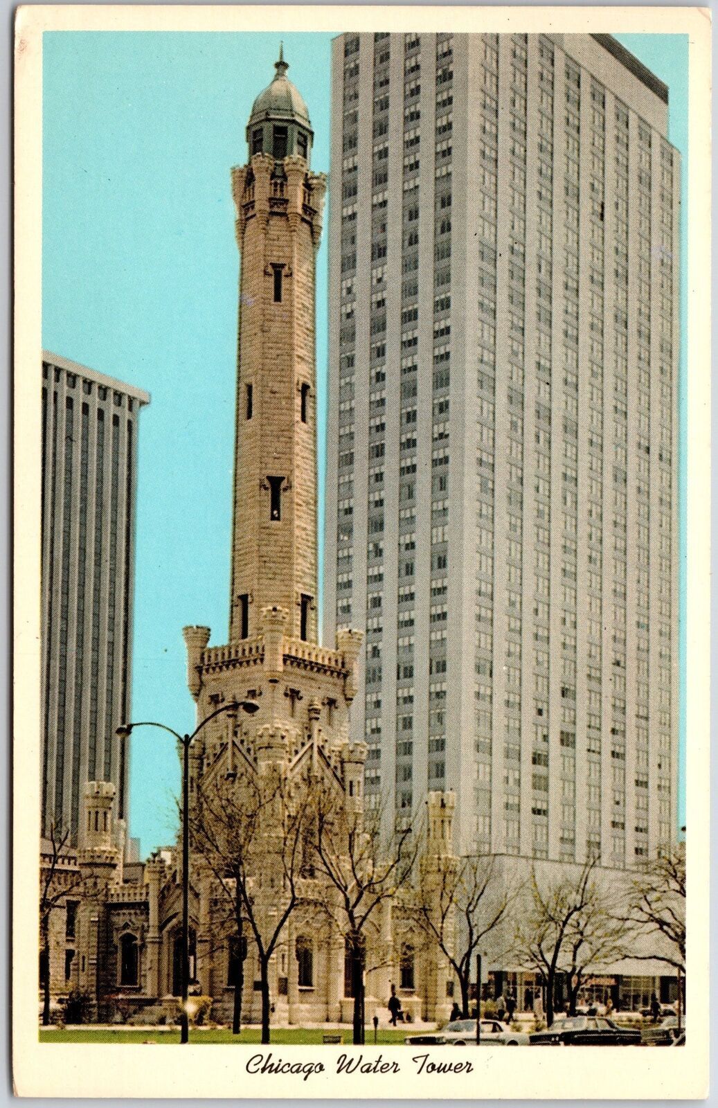 1970\'s The Old & New Chicago Illinois Water Tower 777 Building Posted Postcard