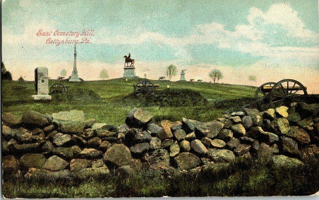 1910. EAST CEMETERY HILL. GETTYSBURG, PA. POSTCARD. BQ15