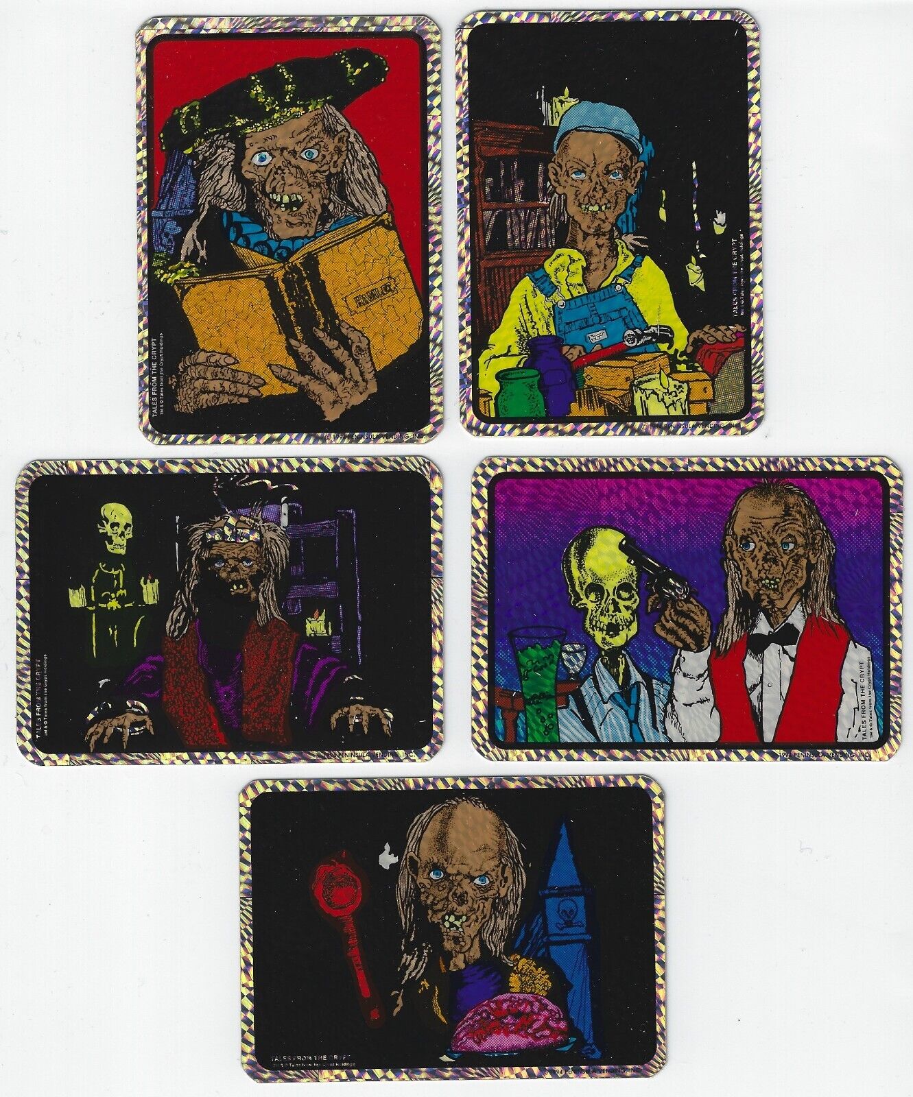 1994 Tales From The Crypt Vending Machine Prism Sticker Card Set *B*