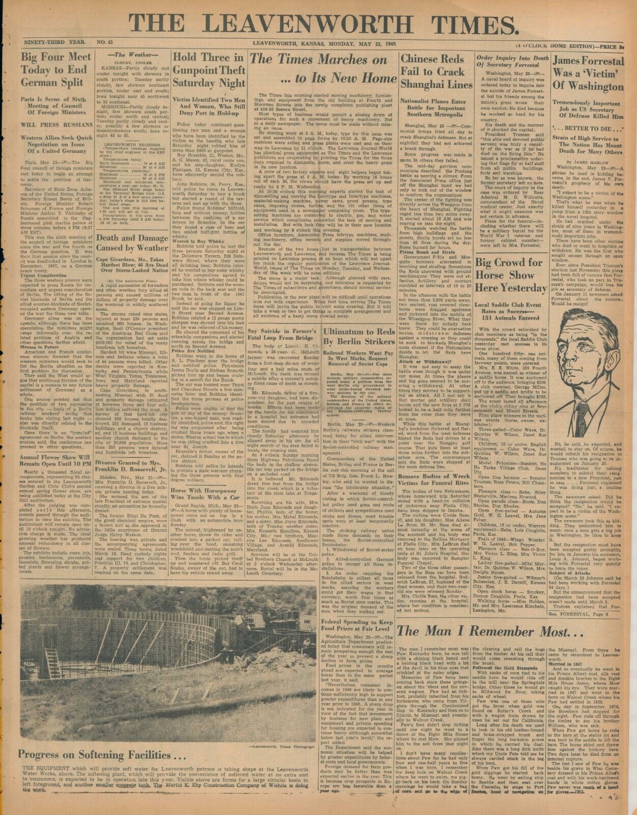 James Forrestal Suicide . US Secretary of Defense . May 23 1948 B40