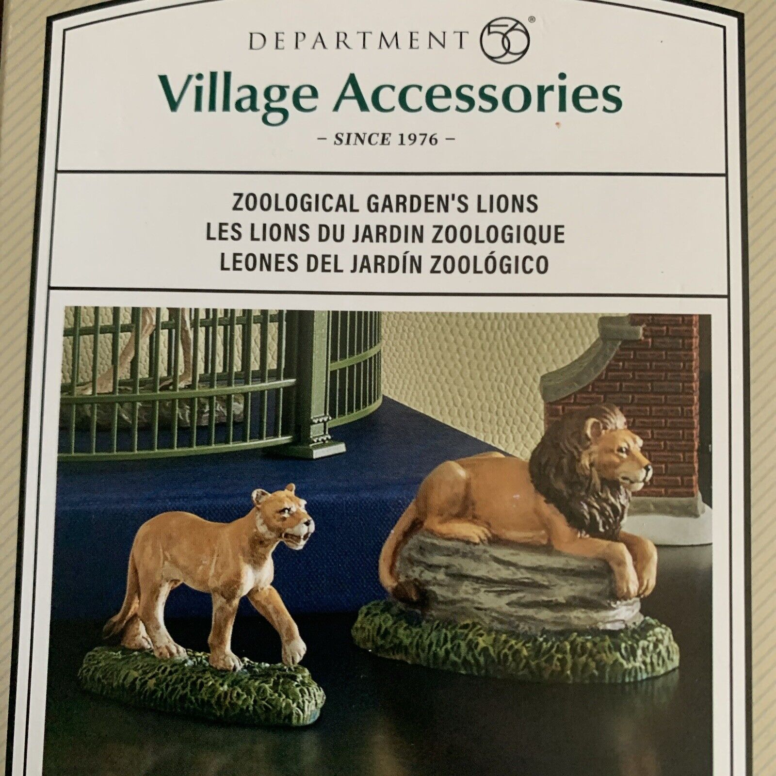 DEPT 56 ZOOLOGICAL  Garden’s Lion  Village Accessories New