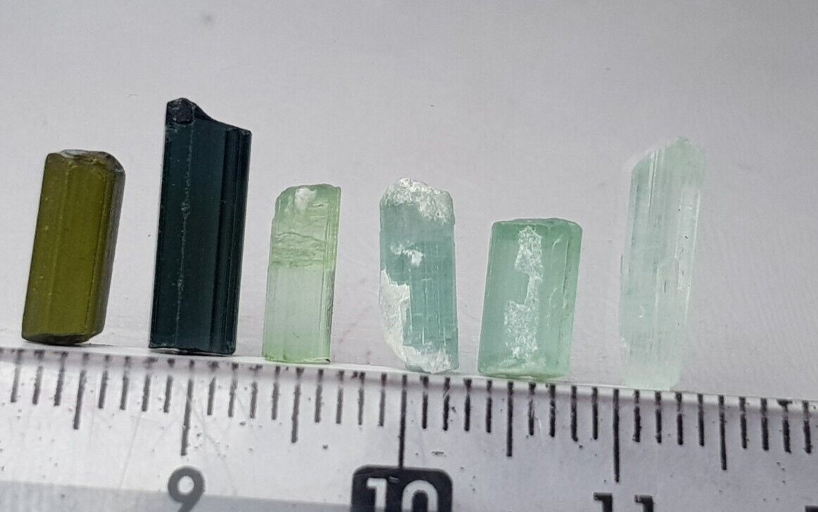 6 pcs 9Ct beautiful Natural Mix color tourmaline crystal from Afghanistan 