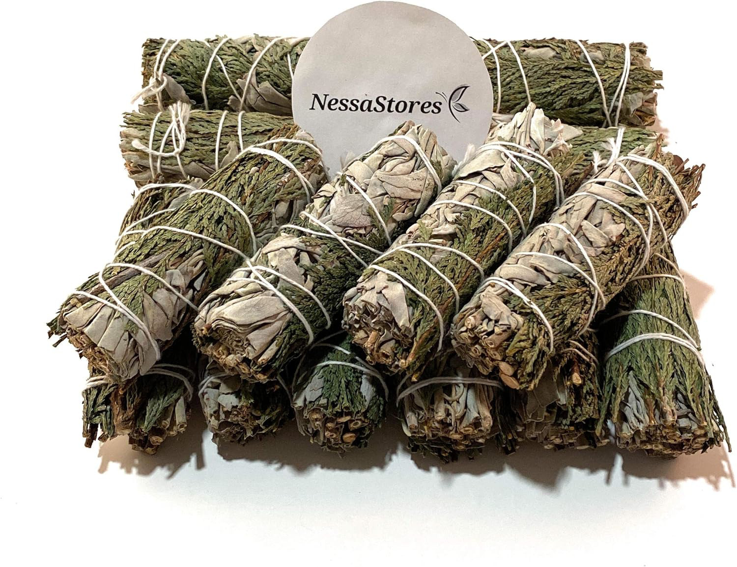 NESSASTORES - California White Sage + Cedar Smudge Stick 4 Bundle #JC-166 (12 pc