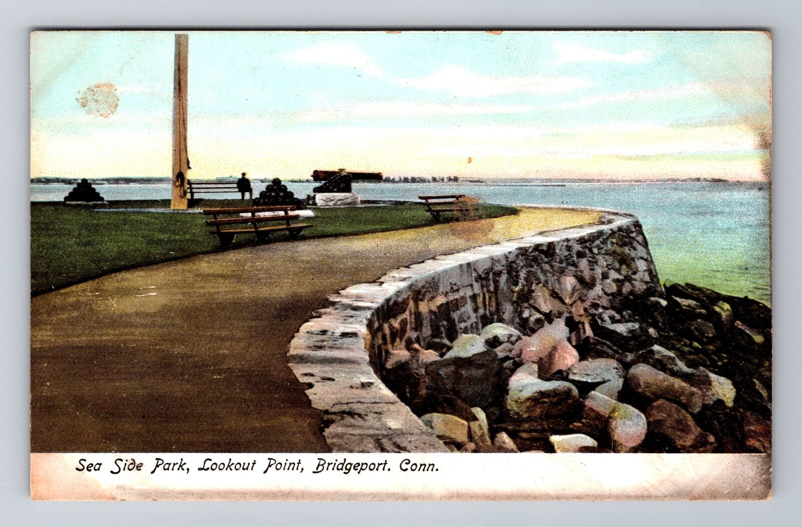 Bridgeport CT-Connecticut, Lookout Point Sea Side Park Souvenir Vintage Postcard