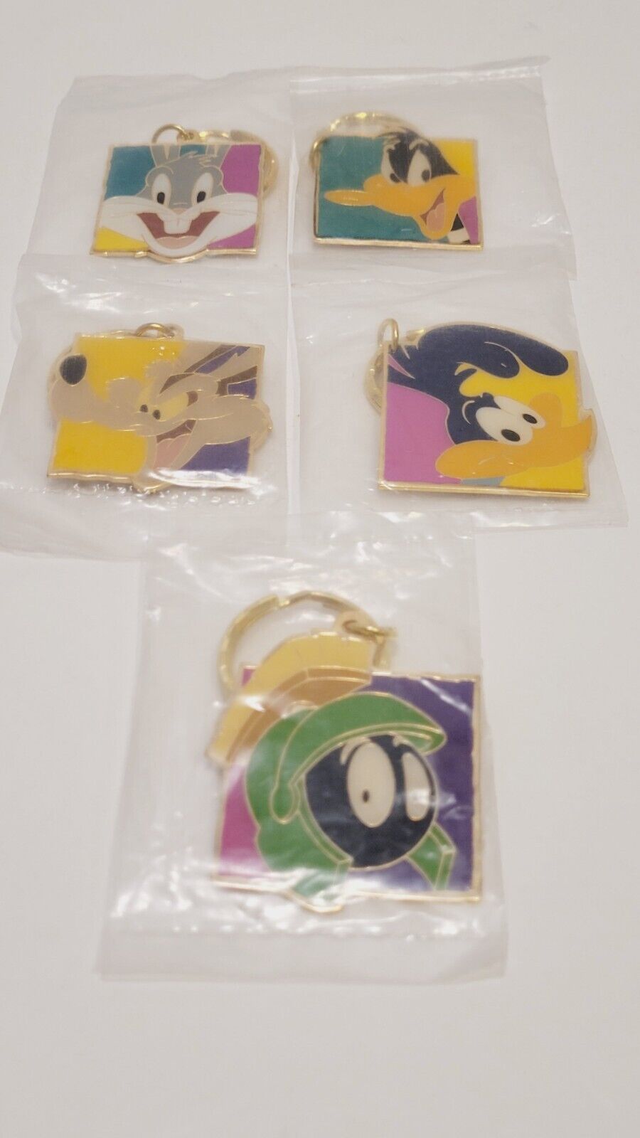 Vtg Warner Bros. Looney Tunes Assorted Metal Keychains ~1994~ NEw~Lot of 5