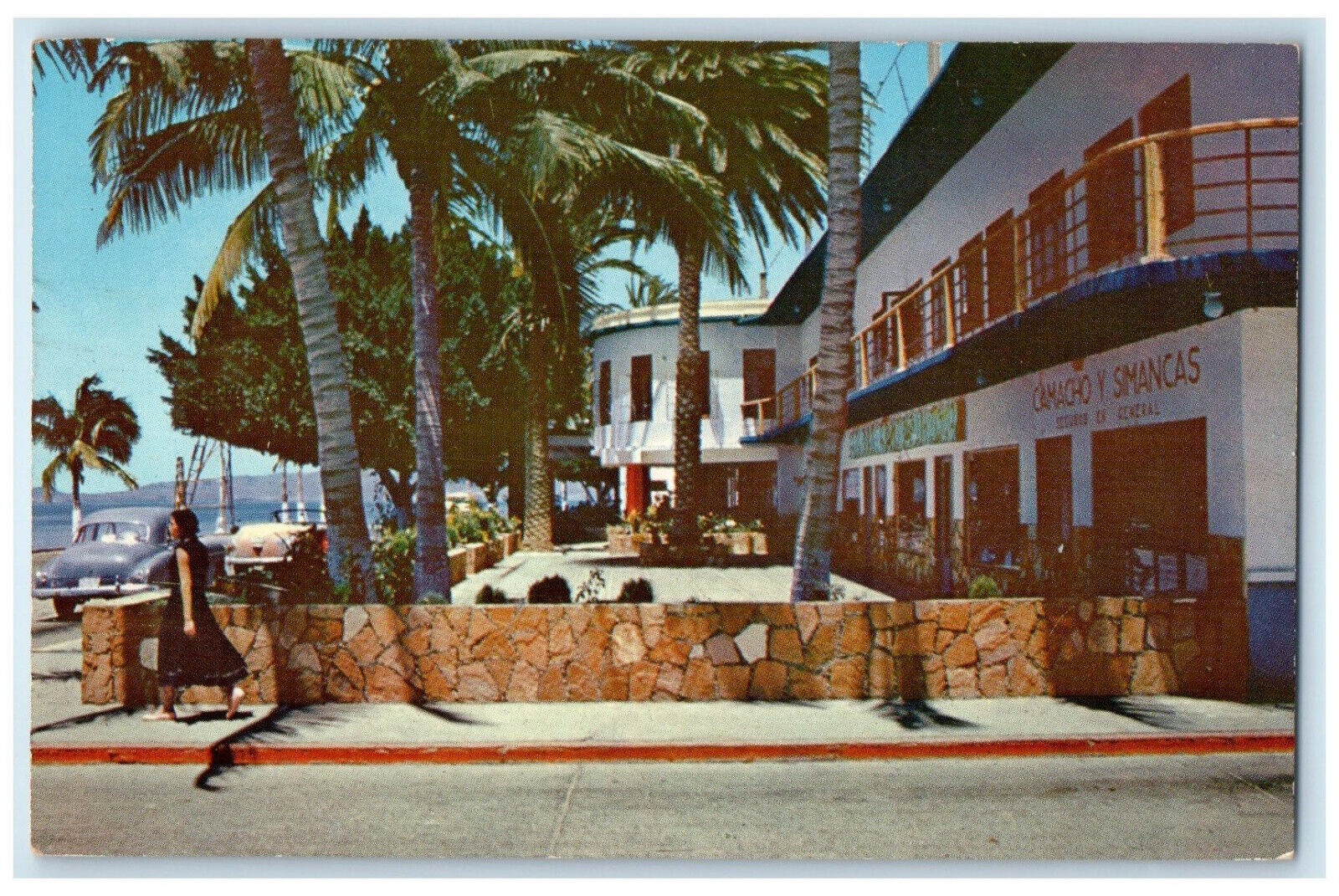 c1950's Hotel Perla La Paz Baja California Mexico Vintage Unposted Postcard