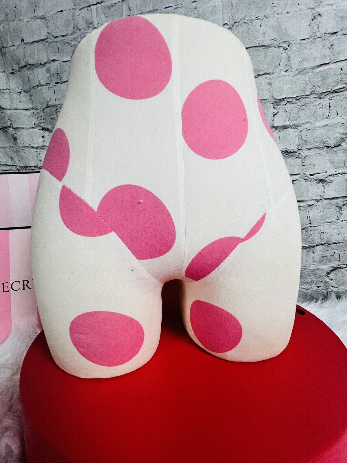 VINTAGE Victorias Secret PINK Store Display FORM Polka Dots Torso Mannequin RARE