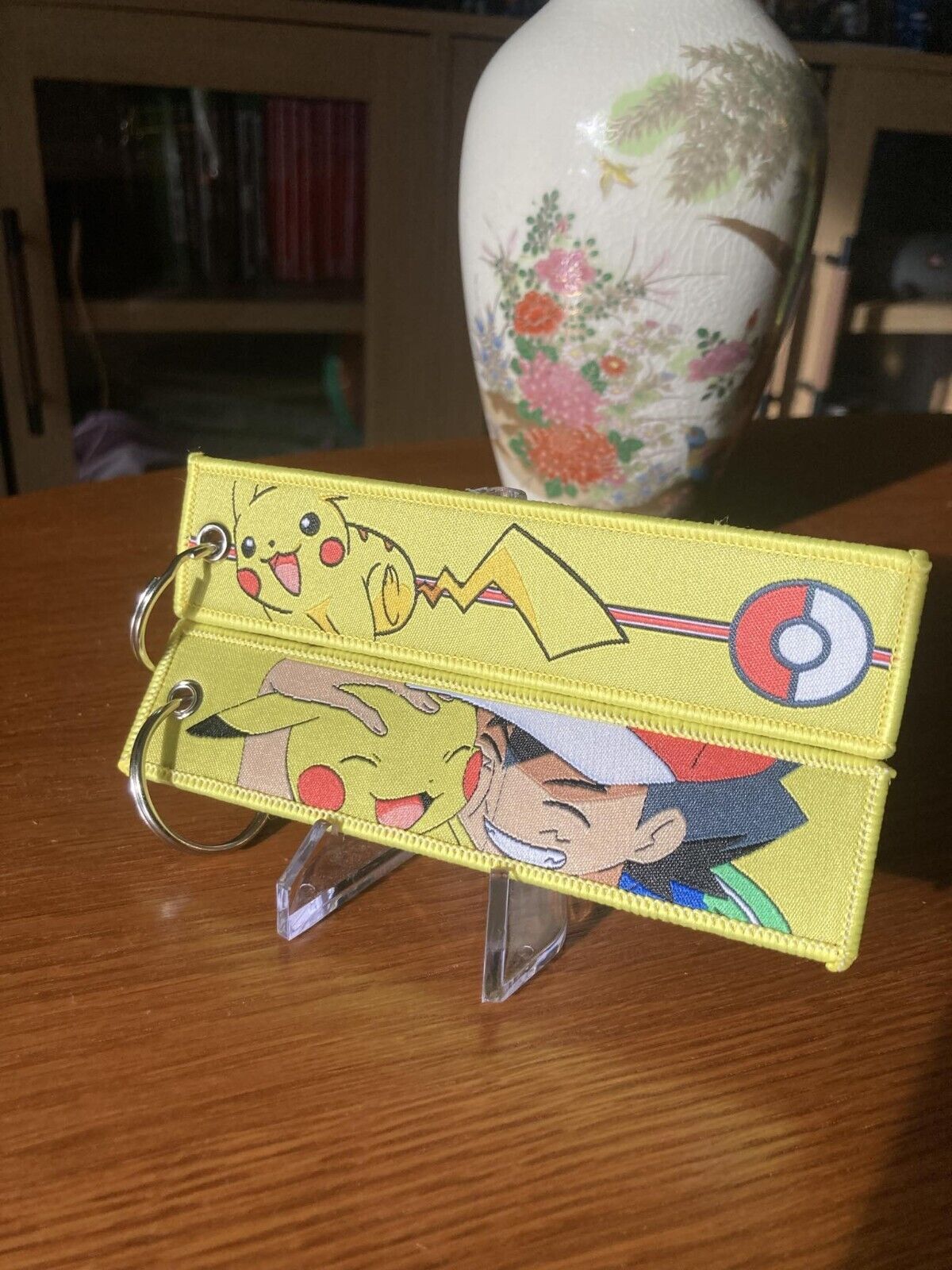 Pokemon Ash and Pikachu Anime Jet Tag Keychain Kawaii NEW