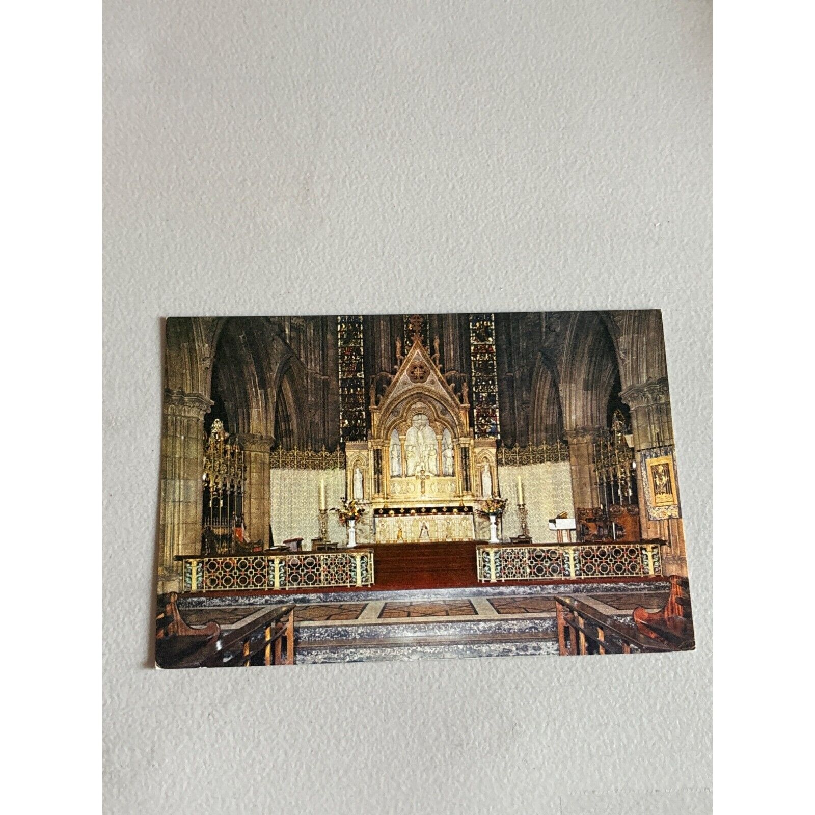 Cathedral church of Saint Mary Edinburg High Alter Postcard chrome Divided back