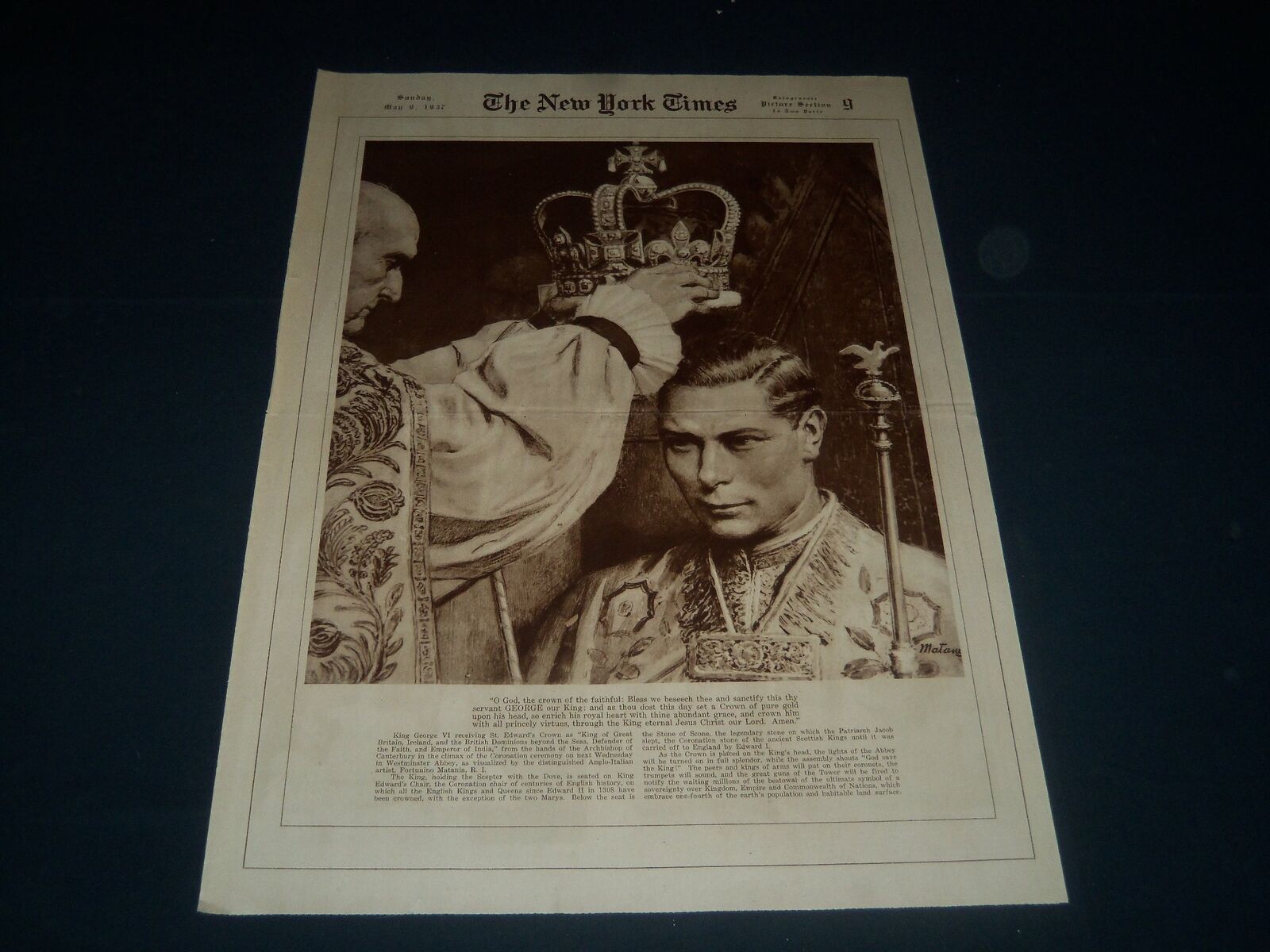 1937 MAY 9 NEW YORK TIMES PICTURE SECTION - KING GEORGE CORONATION - NT 7357
