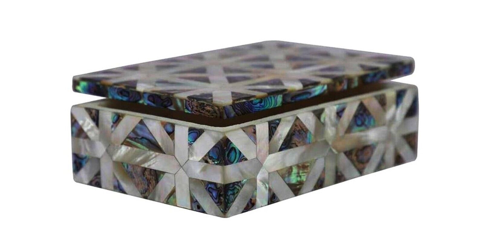 MOP and Abalone Shell Overlay Work Brooches Box Marble Jewelry Box Gift for Her