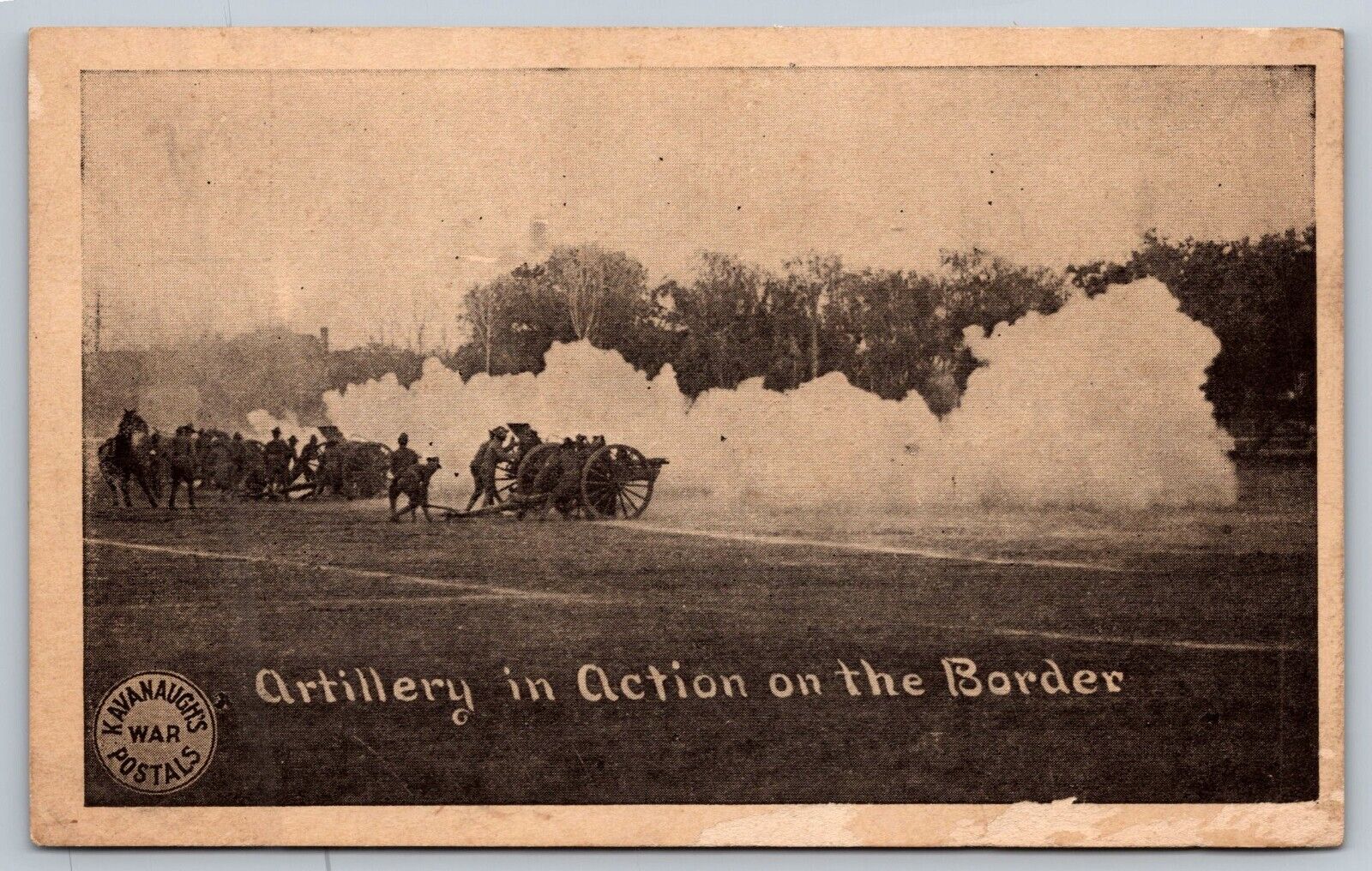 RPPC USA Real Picture Postcard Artillery In Action On The Border