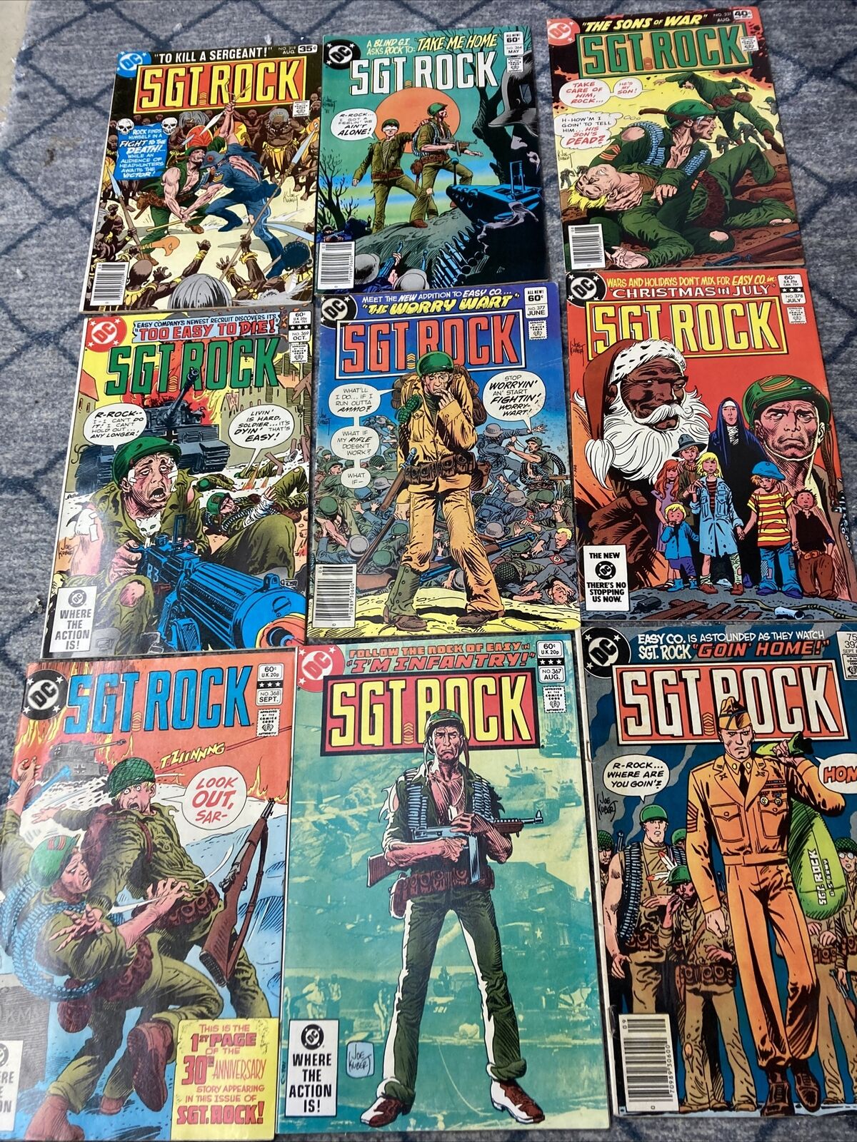Sgt Rock  DC Comics. Lot Of Nine Comics.