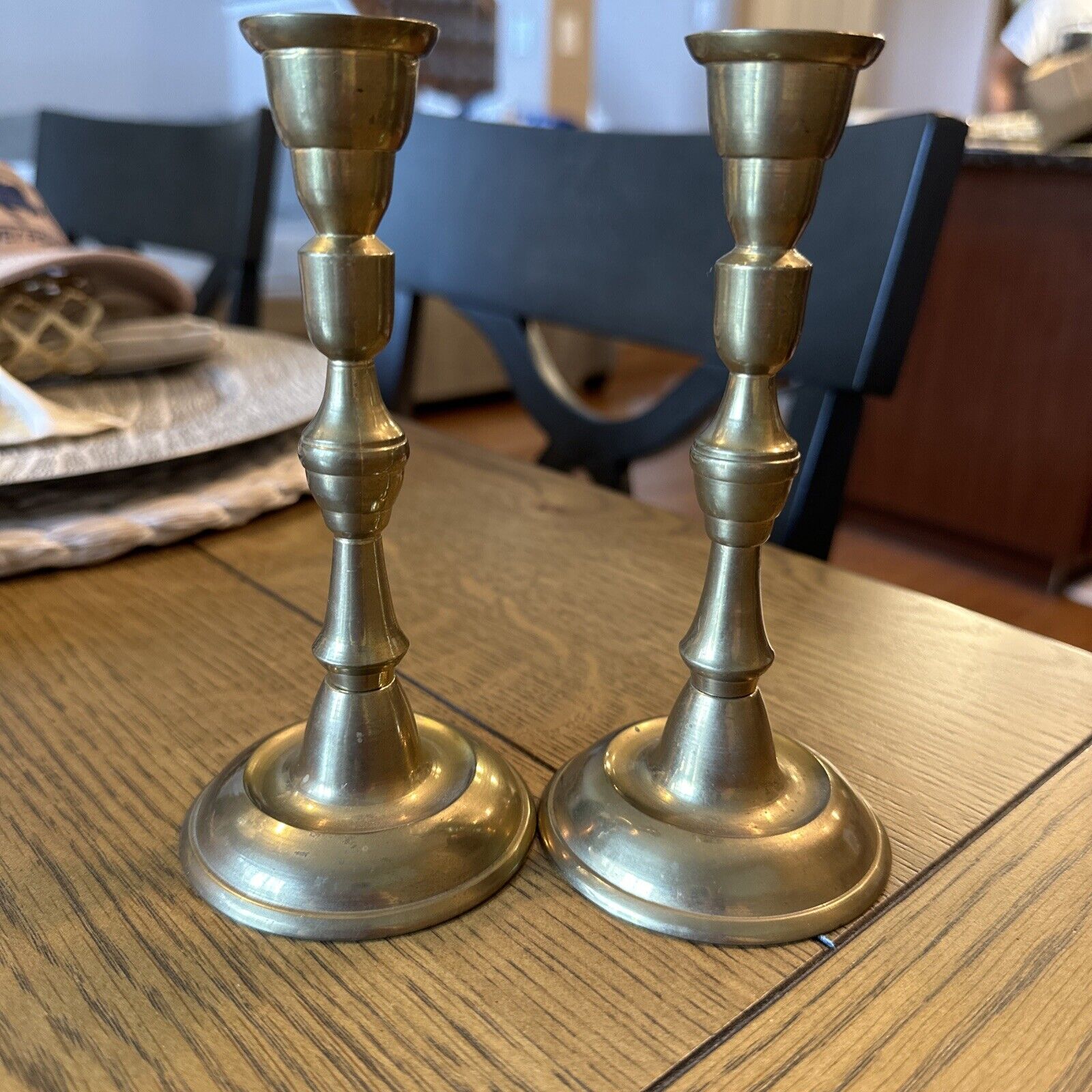 Pair Of Vintage Ornate Solid Brass Candle Sticks Made In India
