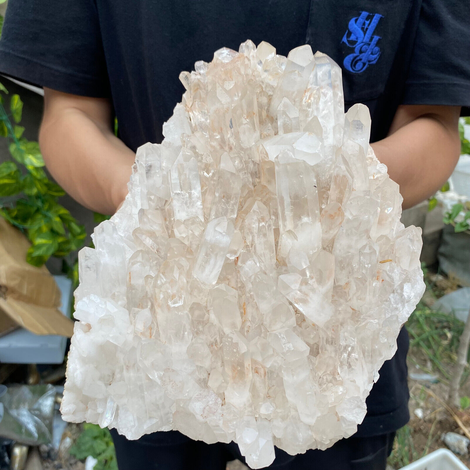 10.9lb Large Natural Clear White Quartz Crystal Cluster Rough Healing Specimen
