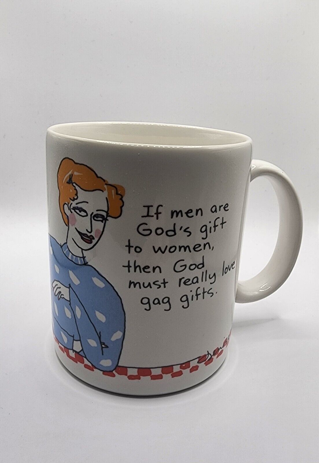 Vtg 1987 HALLMARK Shoebox Greeting Coffee Tea Mug Cup  MEN ARE GOD\'S GIFT W/...