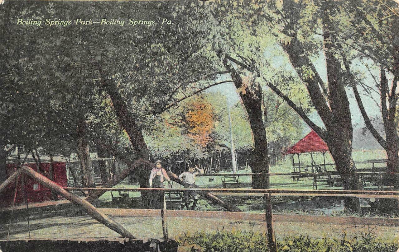 PA, Pennsylvania  TWO BOYS At BOILING SPRINGS PARK  Middleton  c1910's Postcard