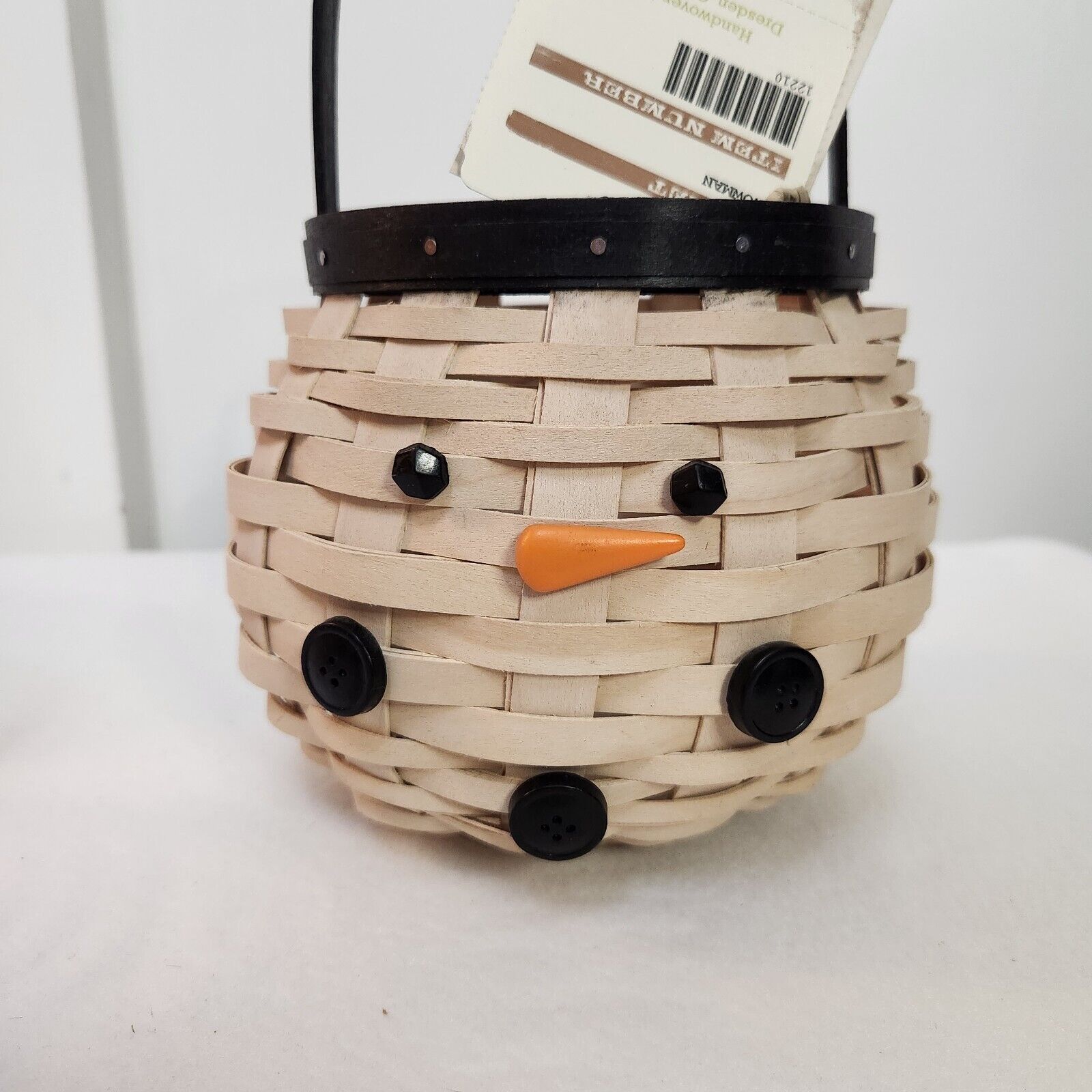 Longaberger 2012 Snowman Basket+Protector 2012 EUC SOLD ONE DAY ONLY ONLINE EUC