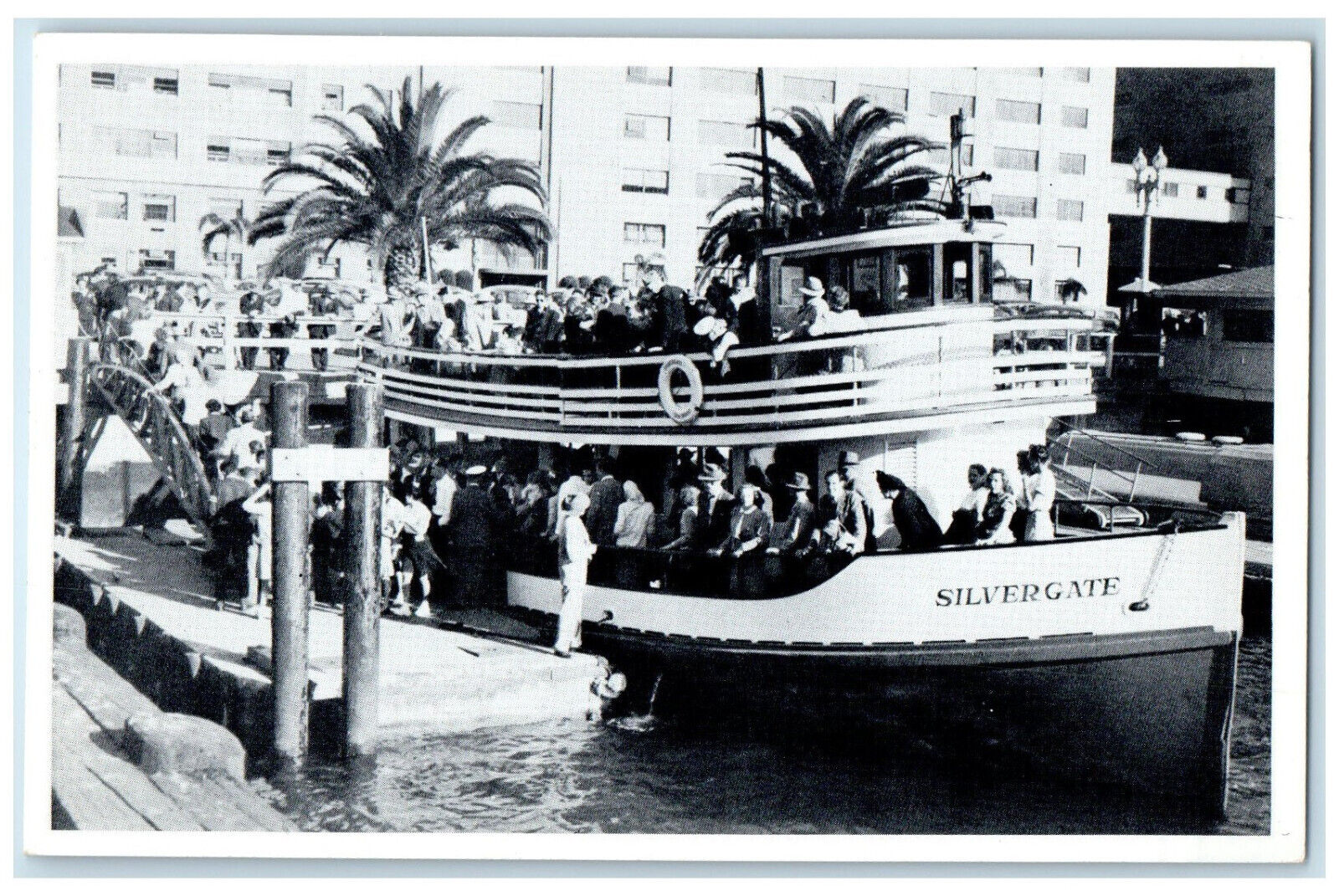 c1940\'s Daily Trips on San Diego Bay Excursion Boat Silvergate CA Postcard