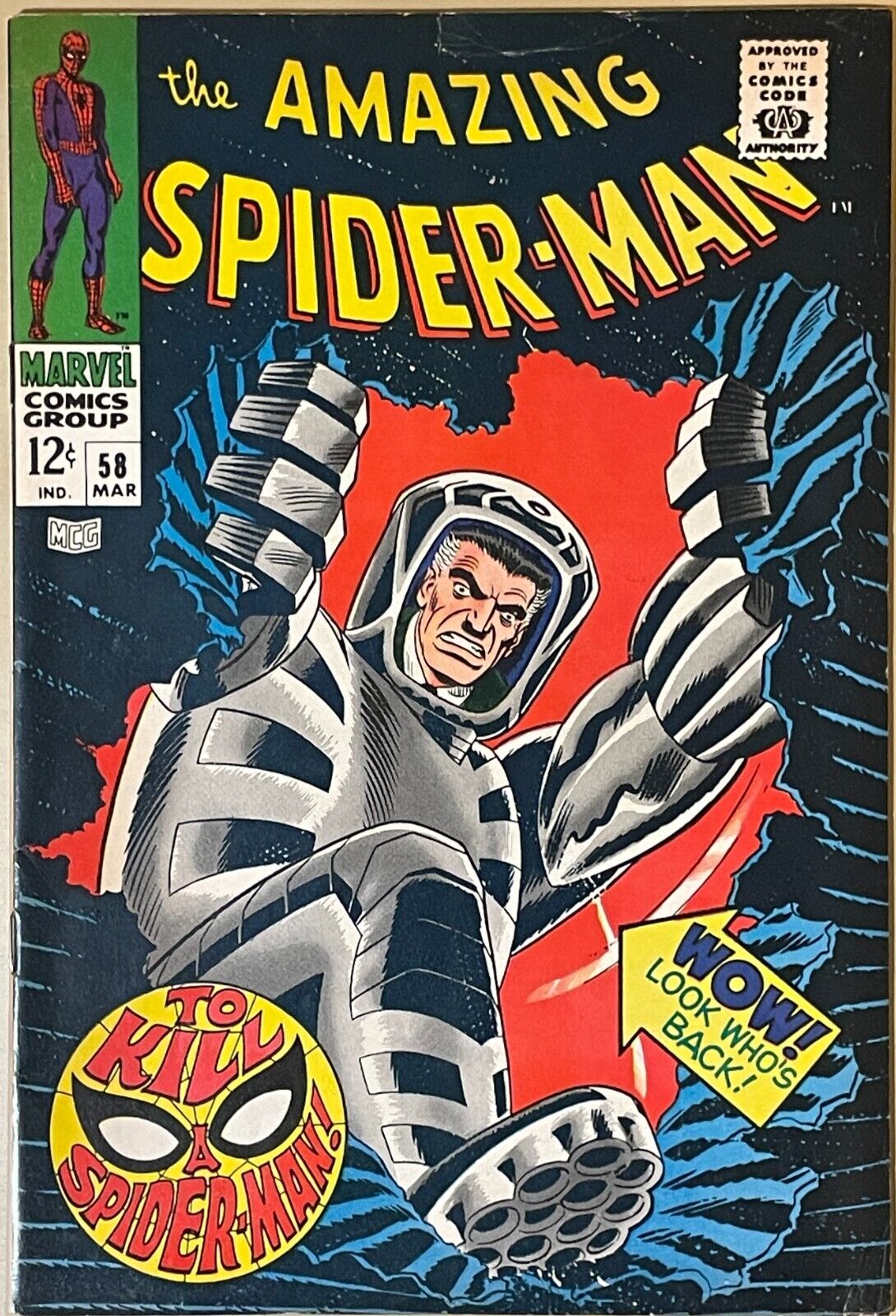 Amazing Spider-Man #58 (1968) FN- to FN 1st App Spider-Slayer II Marvel Comics
