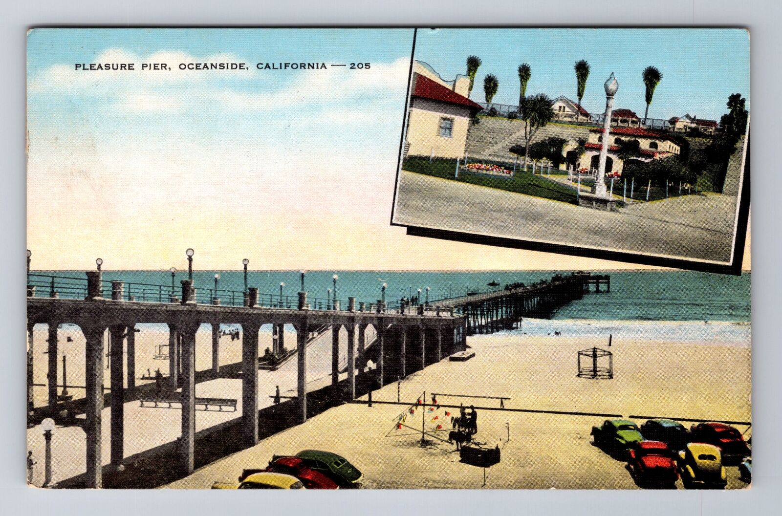 Oceanside CA-California, Pleasure Pier, c1956 Antique Vintage Souvenir Postcard