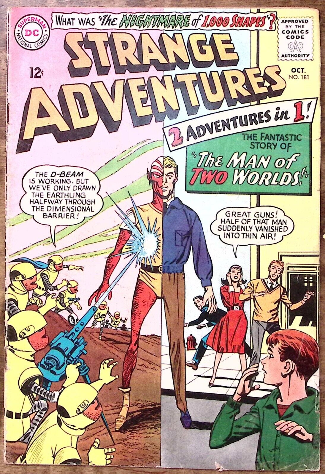 STRANGE ADVENTURES 1965 OCT #181 THE MAN OF TWO WORLDS DC COMICS  Z2815