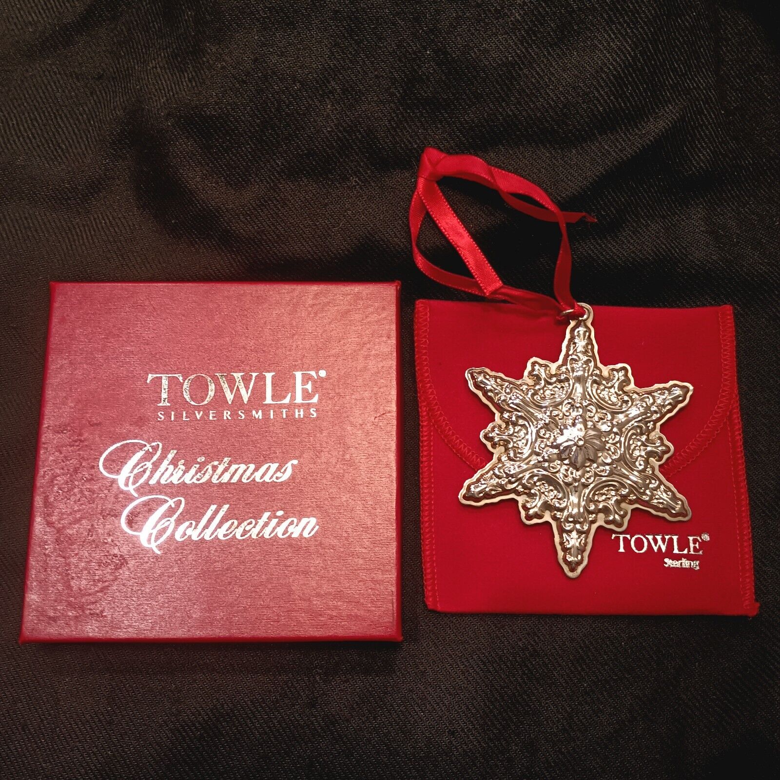 Towle 13th Edition Sterling Silver Snowflake Christmas Ornament Vintage 2002