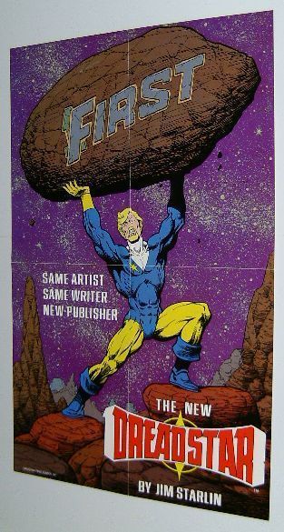 1986 Starlin Dreadstar Promo Poster: 1980s First Comics 21x13 Promotional Poster