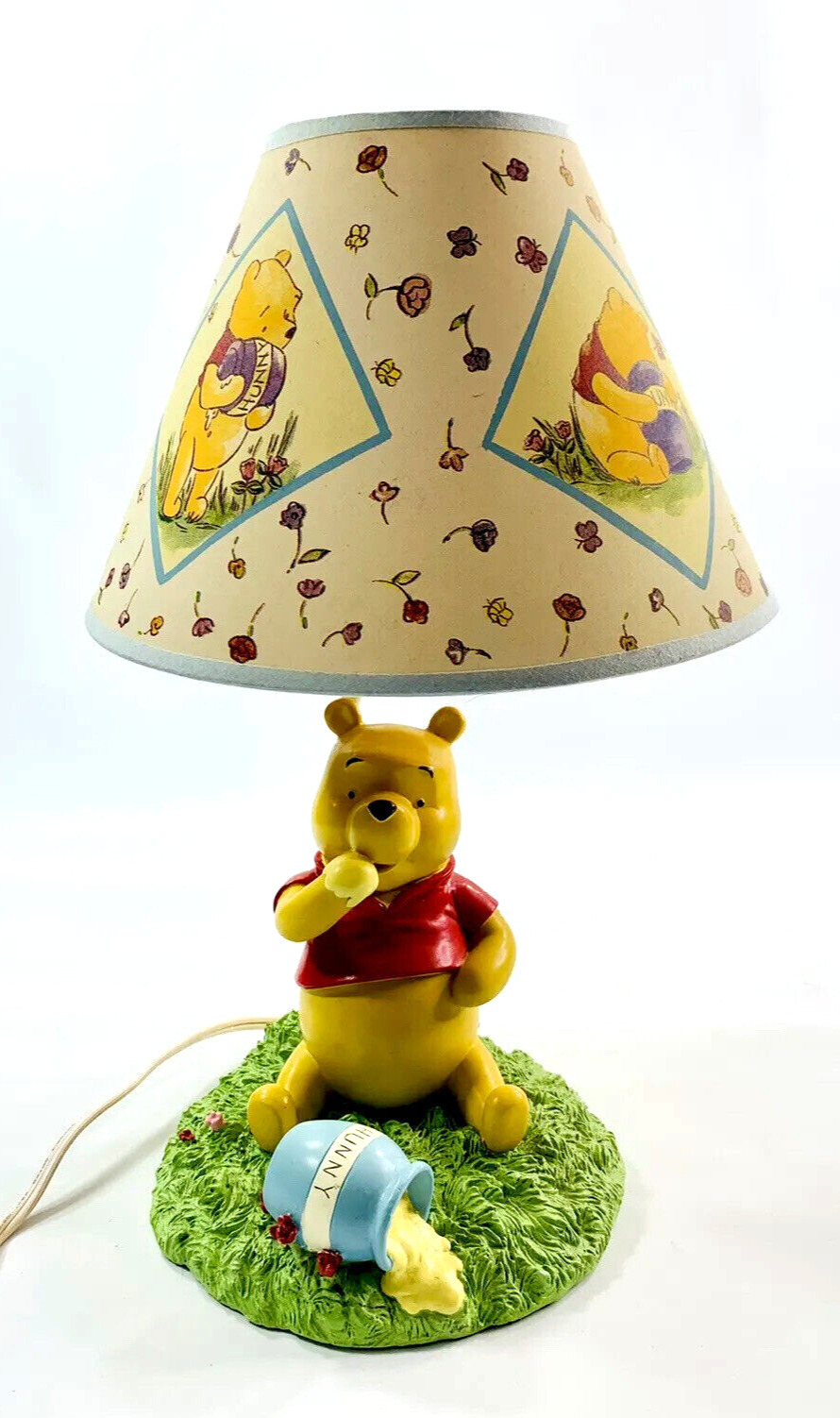 Vintage Disney Winnie the Pooh Honey Pot Lamp with Original Lamp Shade