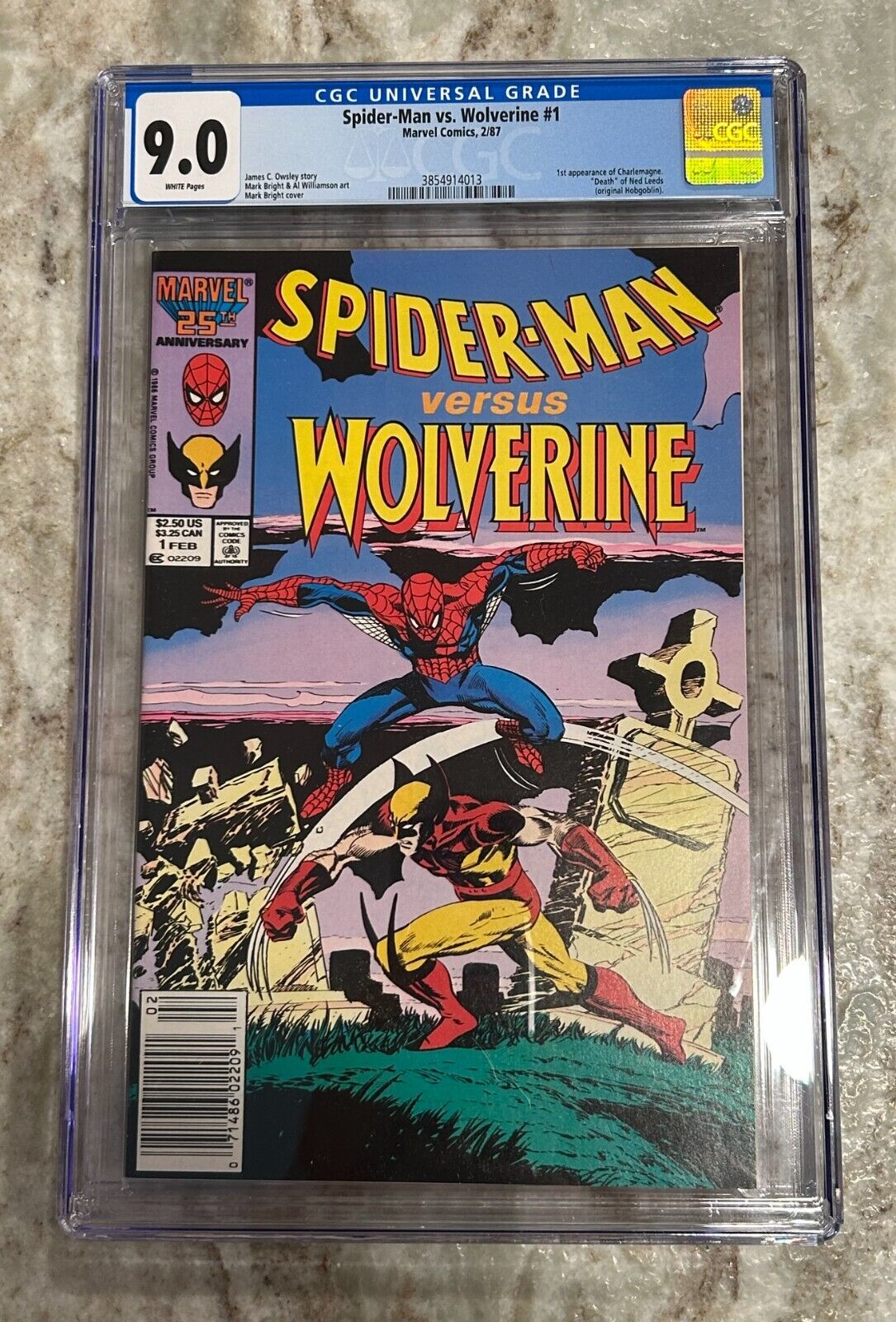 SPIDERMAN VS WOLVERINE #1  CGC 9.0 White Pages
