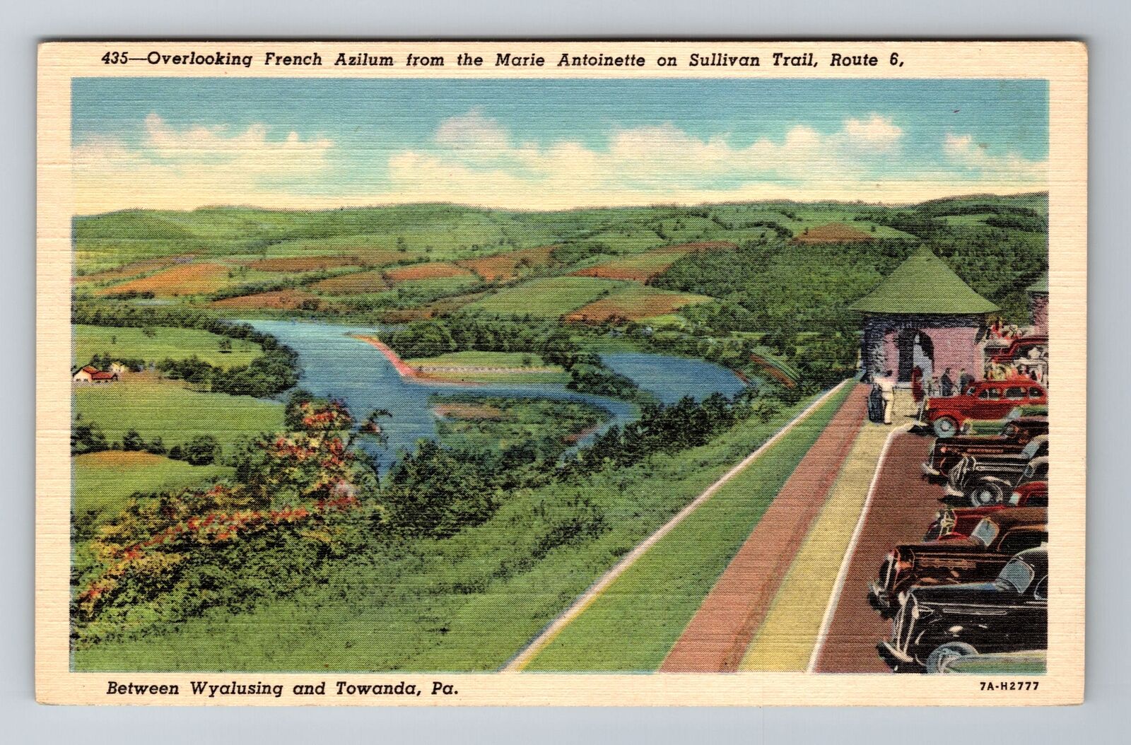 Towanda PA-Pennsylvania, French Azilum, Sullivan Trail, Antique Vintage Postcard