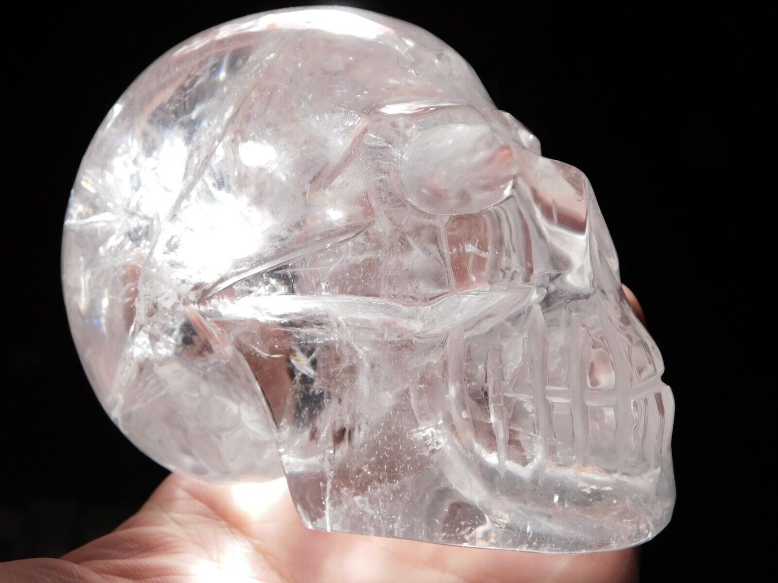 Big Very Translucent Quartz Crystal SKULL Brazil 945gr