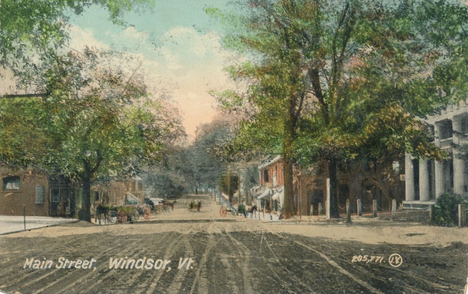 WINDSOR VT - Main Street Postcard - 1910