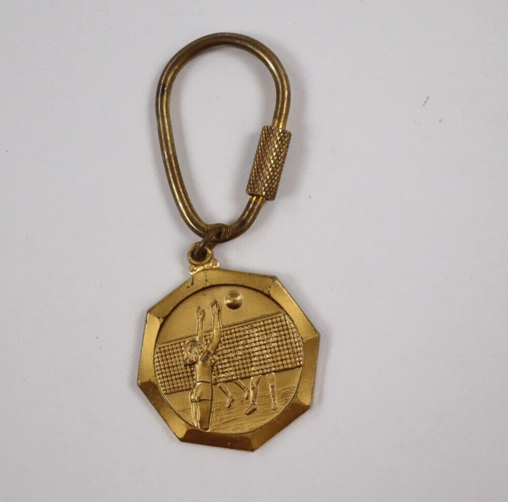 Vintage Women's Volleyball 1983 Regional Champs Gold Color Keychain