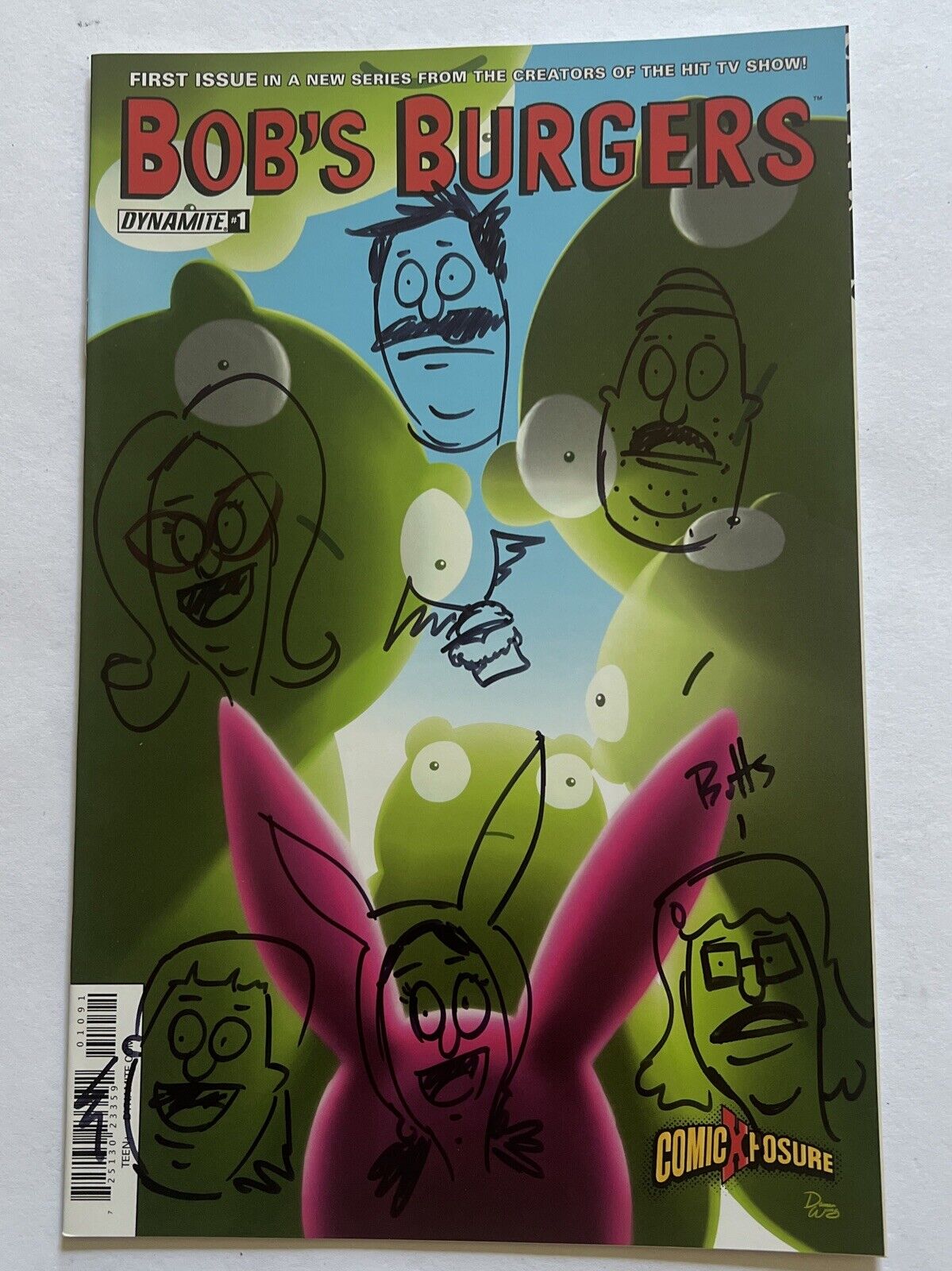 BOB'S BURGERS #1 VOL 2 RARE Signed Remark ComicXposure VARIANT Ltd TO 500 NM