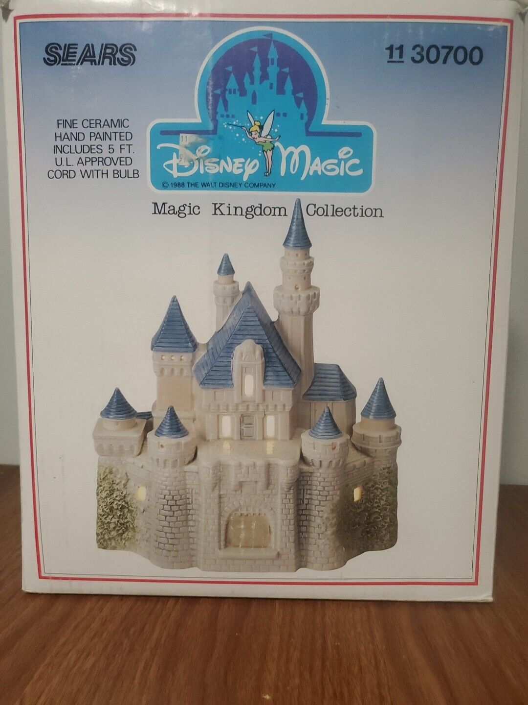 Disney Magic Kingdom Cinderella Castle Ceramic Light Up 30700 Sears 1988 VGT ❤️