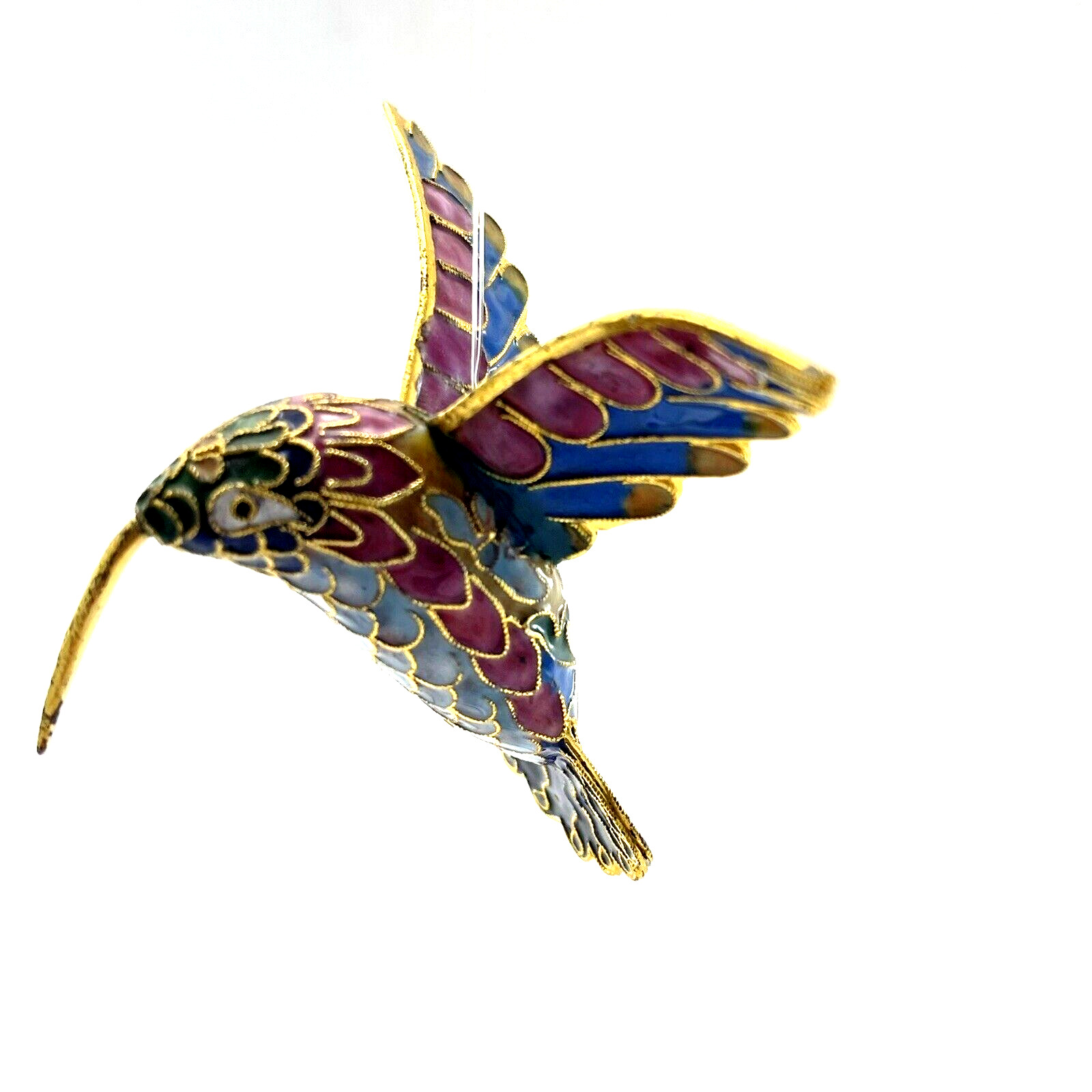 Estate Vintage Cloisonné Hummingbird Ornament