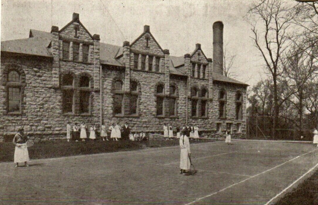 C.1915 PPC WOMEN PLAYING TENNIS, WILSON COLLEGE CHAMBERSBURG PA Postcard P8