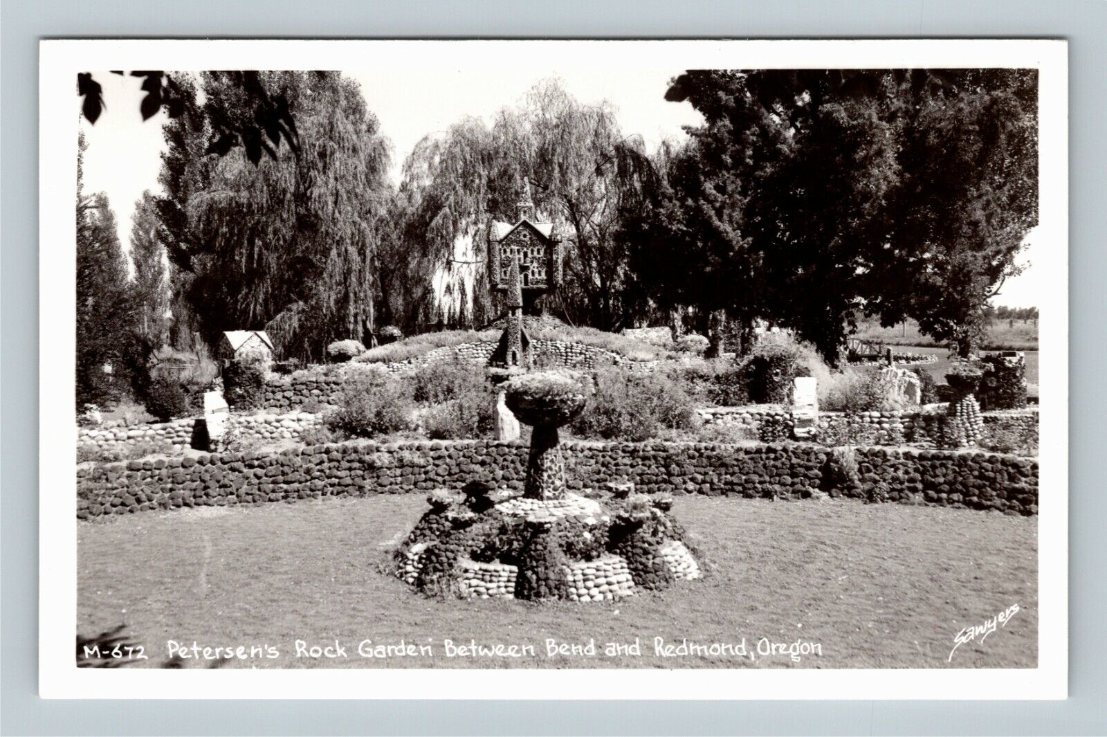 RPPC Bend OR, Petersen's Rock Garden, Oregon Vintage Postcard